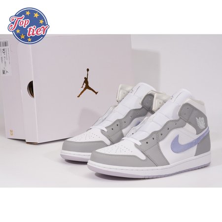 Air Jordan 1 Mid Wolf Grey Aluminum BQ6472-105 SIZE: 36-46