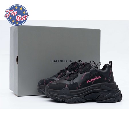 Balenciaga Triple S Allover Logo Black Pink (W) SIZE: 35-45