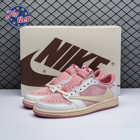 Travis Scott x Air Jordan 1 Low OG Pink Beige Red DM7866-600 Size 36-47.5