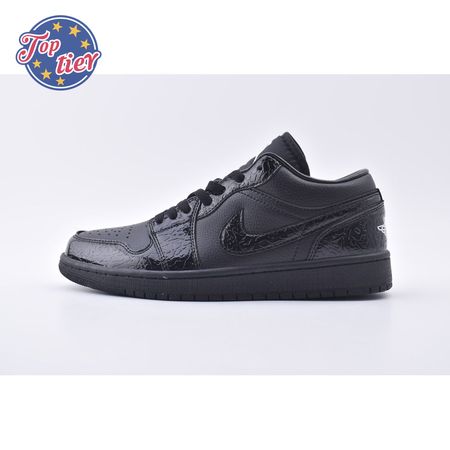 Jordan 1 Low SE Patent Elephant Black HJ7743-010 Unisex Size