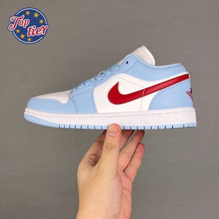 Jordan 1 Low Blue Whisper Dune Red DC0774-164 Unisex Size