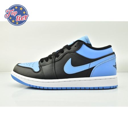 Jordan 1 Low Black University Blue 553558-041 Unisex Size