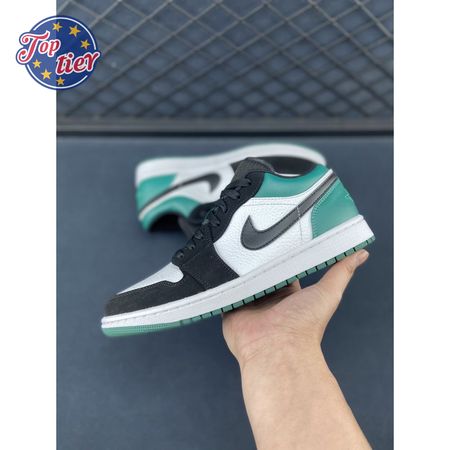 Jordan 1 Low White Black Mystic Green 553558-113 Unisex Size